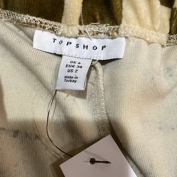 Topshop velour checkered pants ( sz 2) - Picture 3 of 7